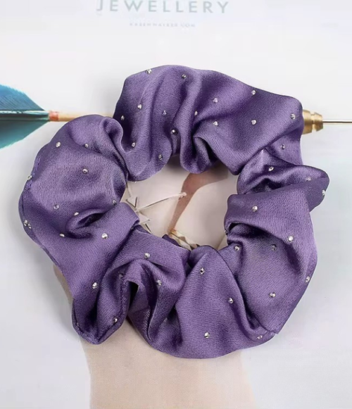 Scrunchies Metalizados con Pedrería