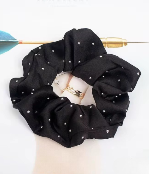 Scrunchies Metalizados con Pedrería