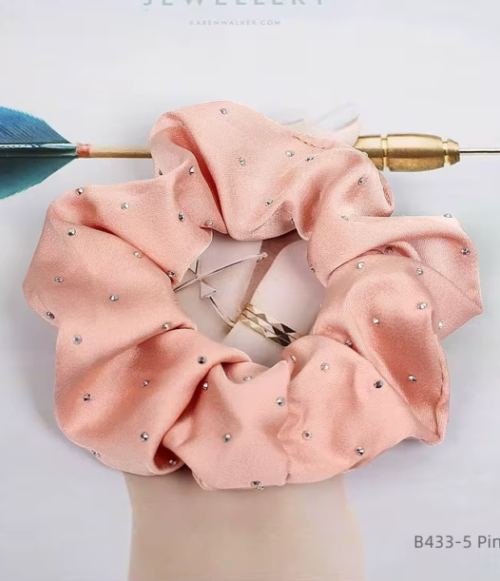 Scrunchies Metalizados con Pedrería